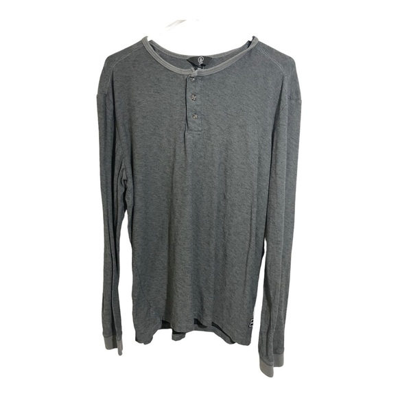 Volcom mens Henley long sleeve shirt. Grey. Size large. - Picture 2 of 10